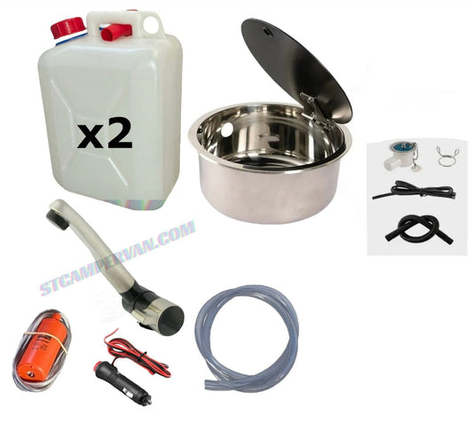 Kit fregadero redondo con tapa cristal camper