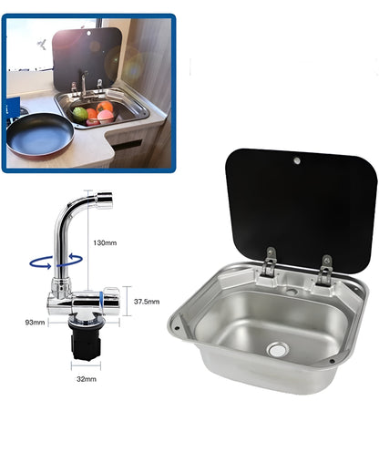Kit lavabo fregadero camper 42x37 cm