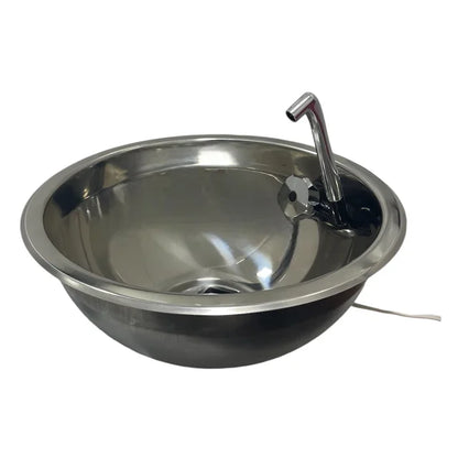 Lavabo redondo con grifo 12v y desagüe acodado