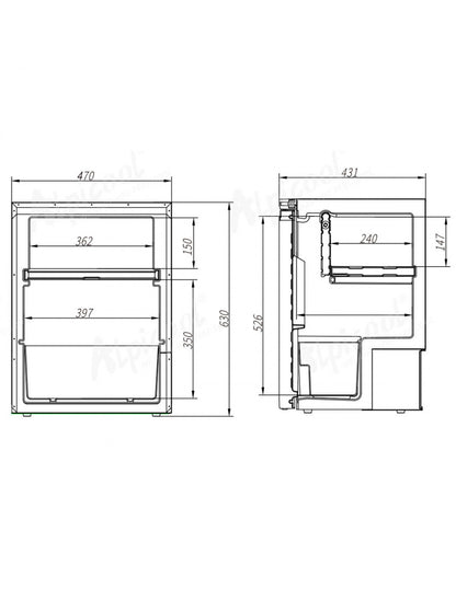 Nevera 65L compresor 12V/24V para autocaravana