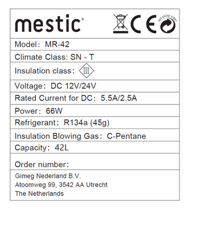 Nevera compresor 42L Mestic camper