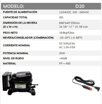 Nevera compresor Alpicool D30 12/24V 30L