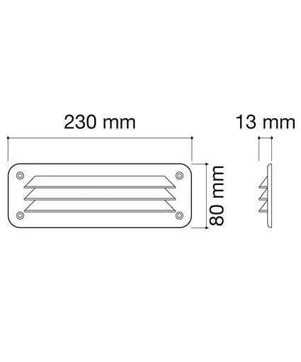 Rejilla blanca aireación 230x80 autocaravana