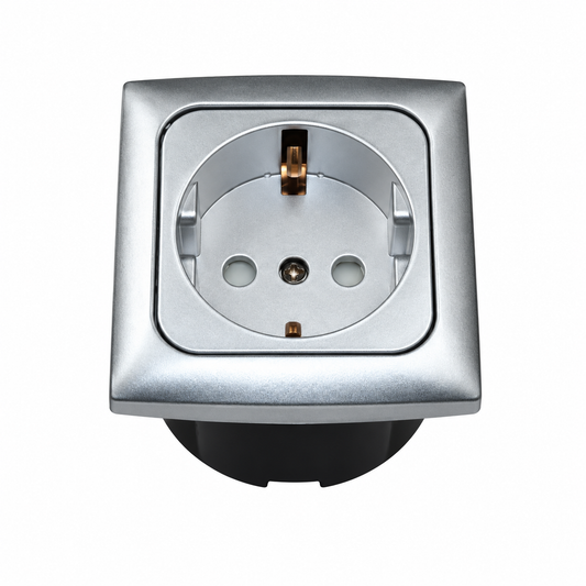 Enchufe Schuko 230V HABA C-Line Plata para Camper y Caravana