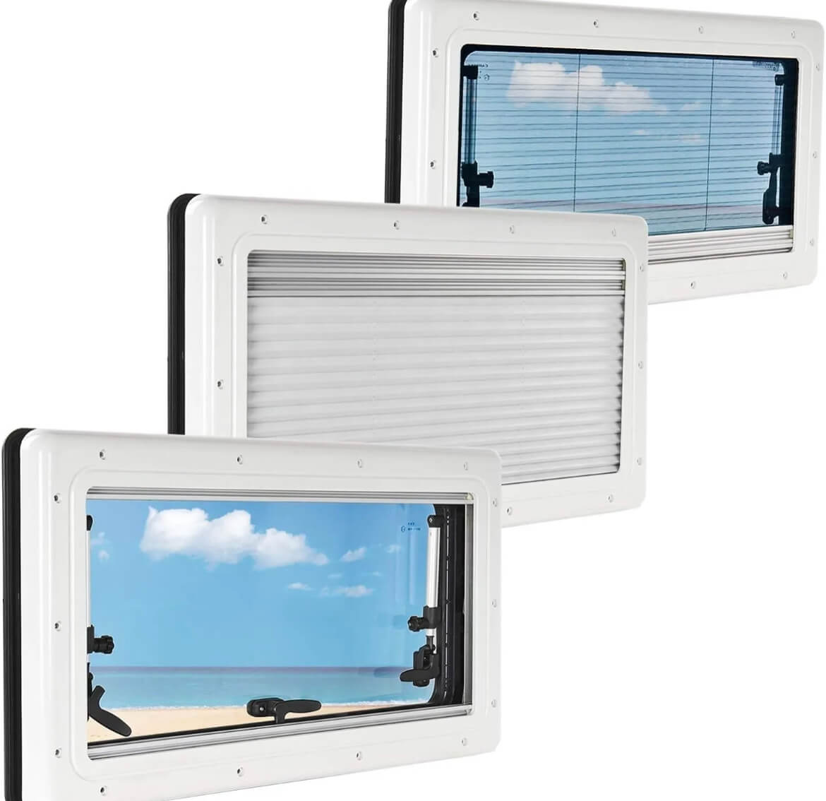 Ventana abatible 900×350 mm acrílica de doble