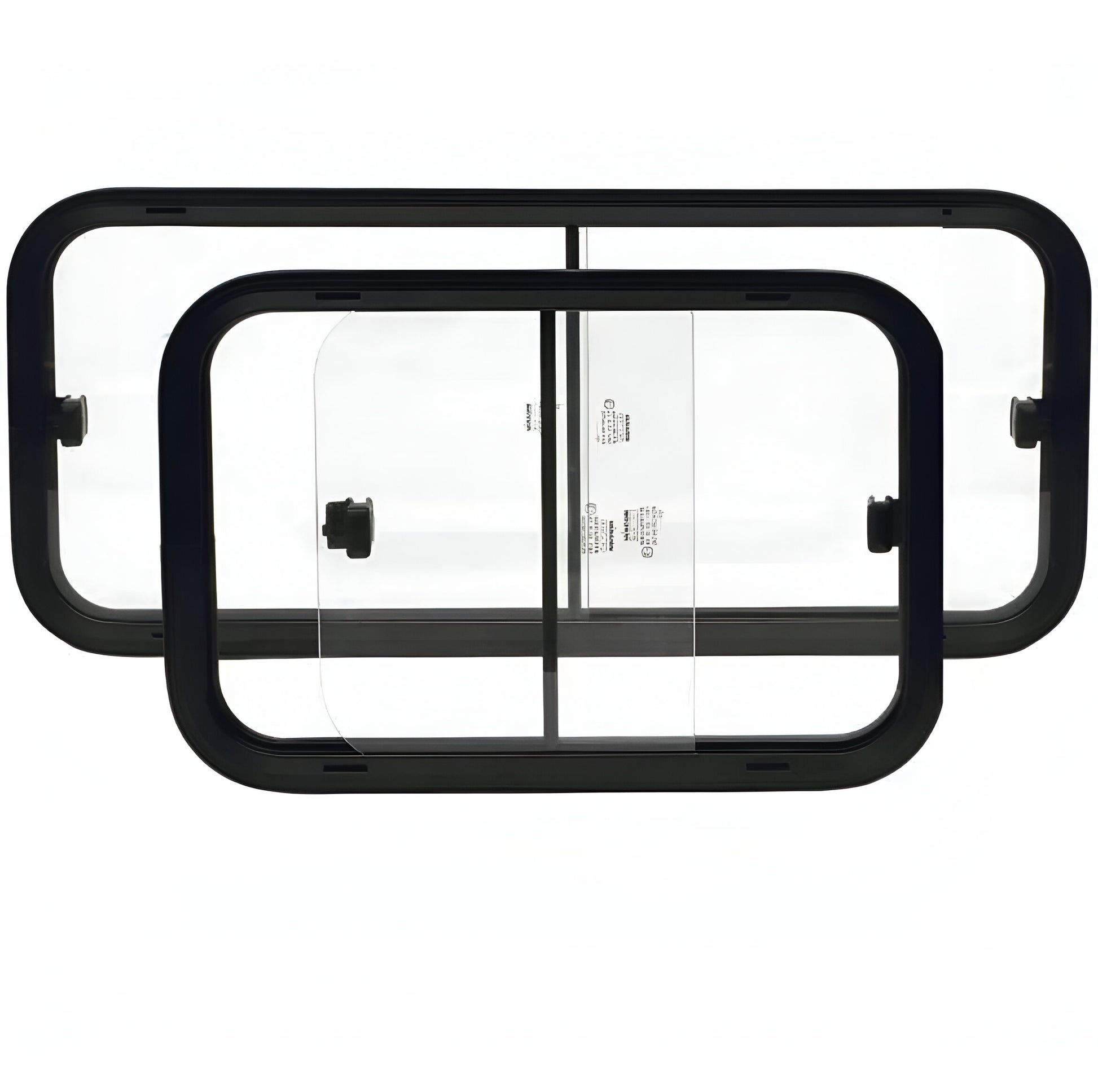 Ventana de cristal 800x250 mm marco aluminio negro APSYS.