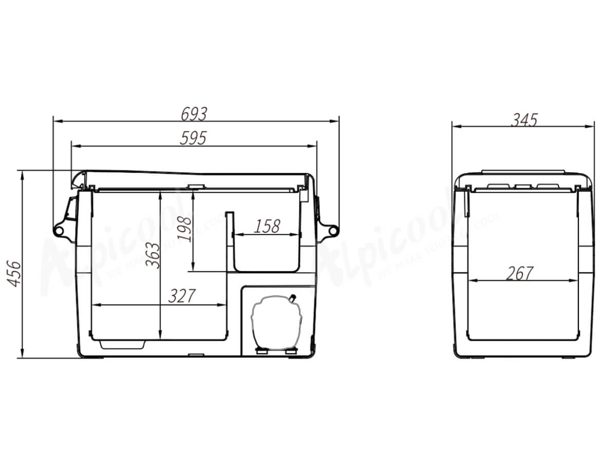 Panel de control digital con ajuste de temperatura en CF45.