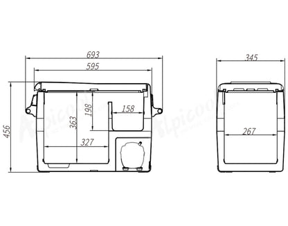 Panel de control digital con ajuste de temperatura en CF45.