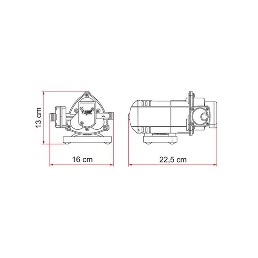 Bomba de Agua Fiamma Aqua 8 12V 10L/min con Presostato para Camper, Autocaravana y Caravana