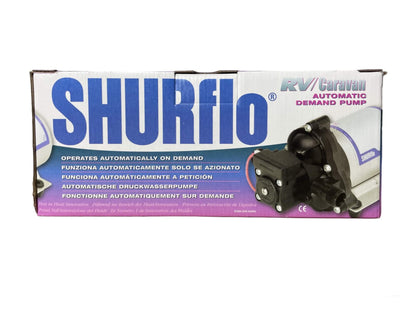 Detalle de conexiones de bomba SHURflo 10L/min para camper