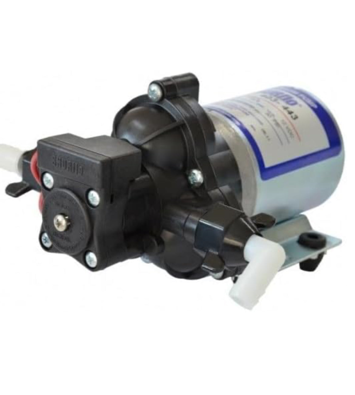 Conexiones de entrada y salida de la bomba SHURFLO 12V 7 L/min.