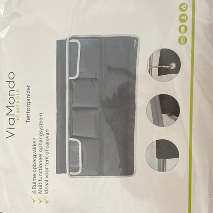 Caja Viamondo apilada y plegada mostrando ahorro de espacio.