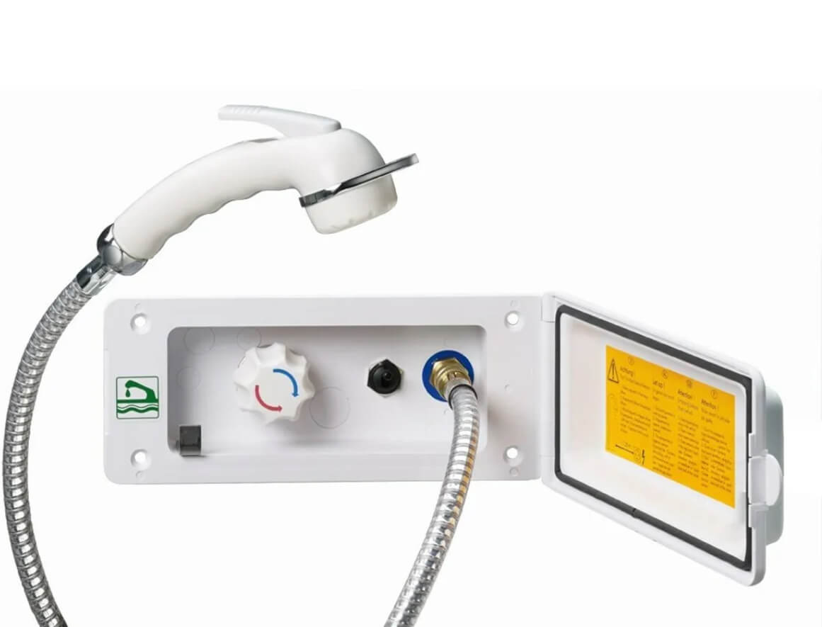 Cajetín de ducha mezcladora RK Reich blanco para camper.