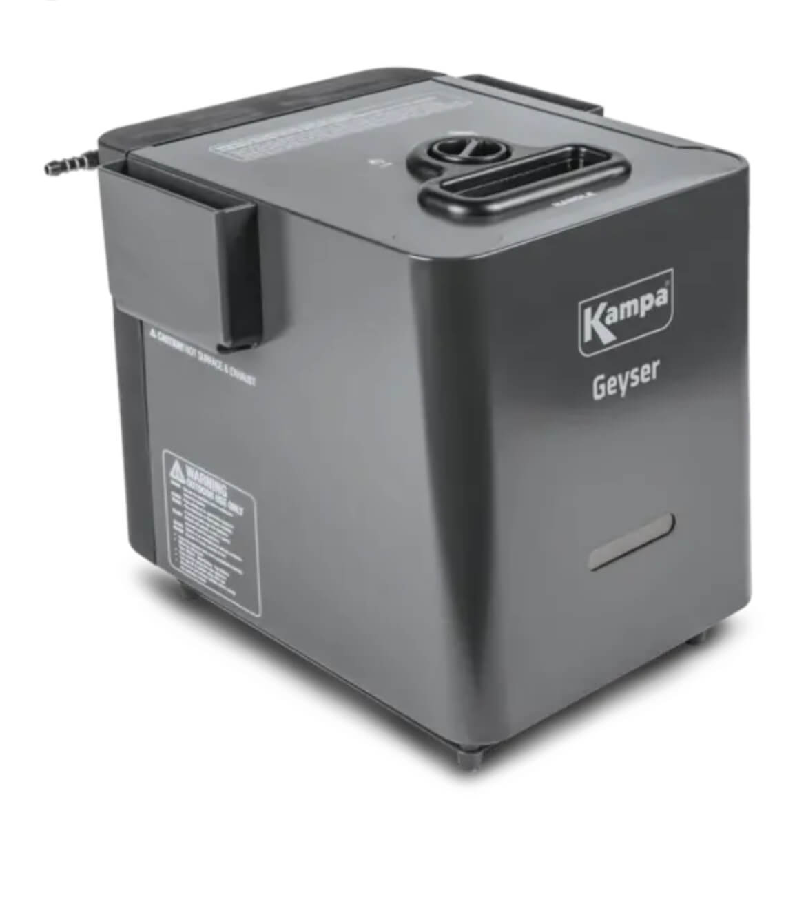 Detalle del panel de control del calentador de agua a gas Kampa Geyser 12V