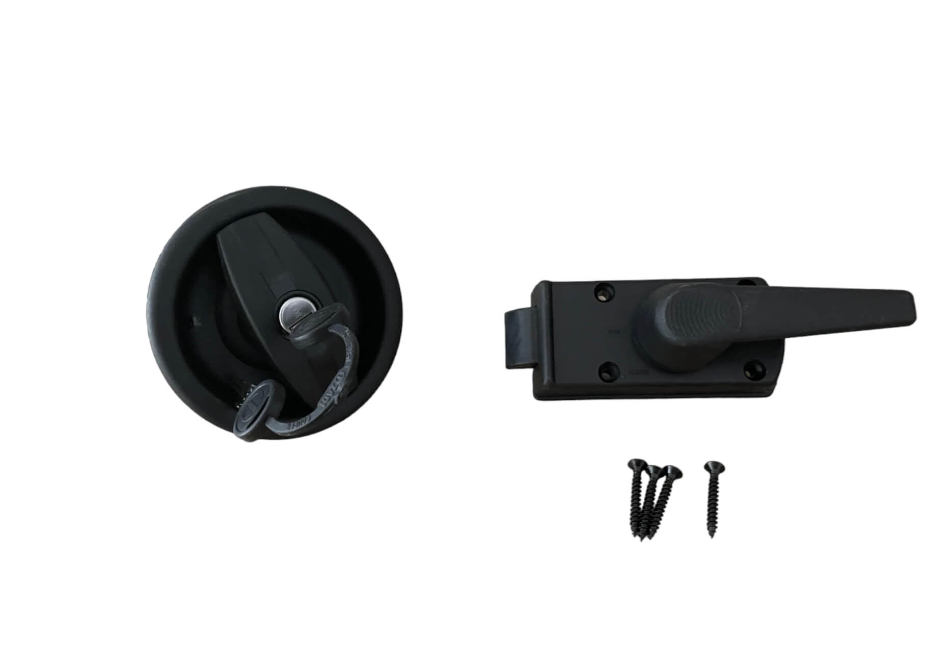 Cerradura Zadi derecha negra con tirador redondo para camper
