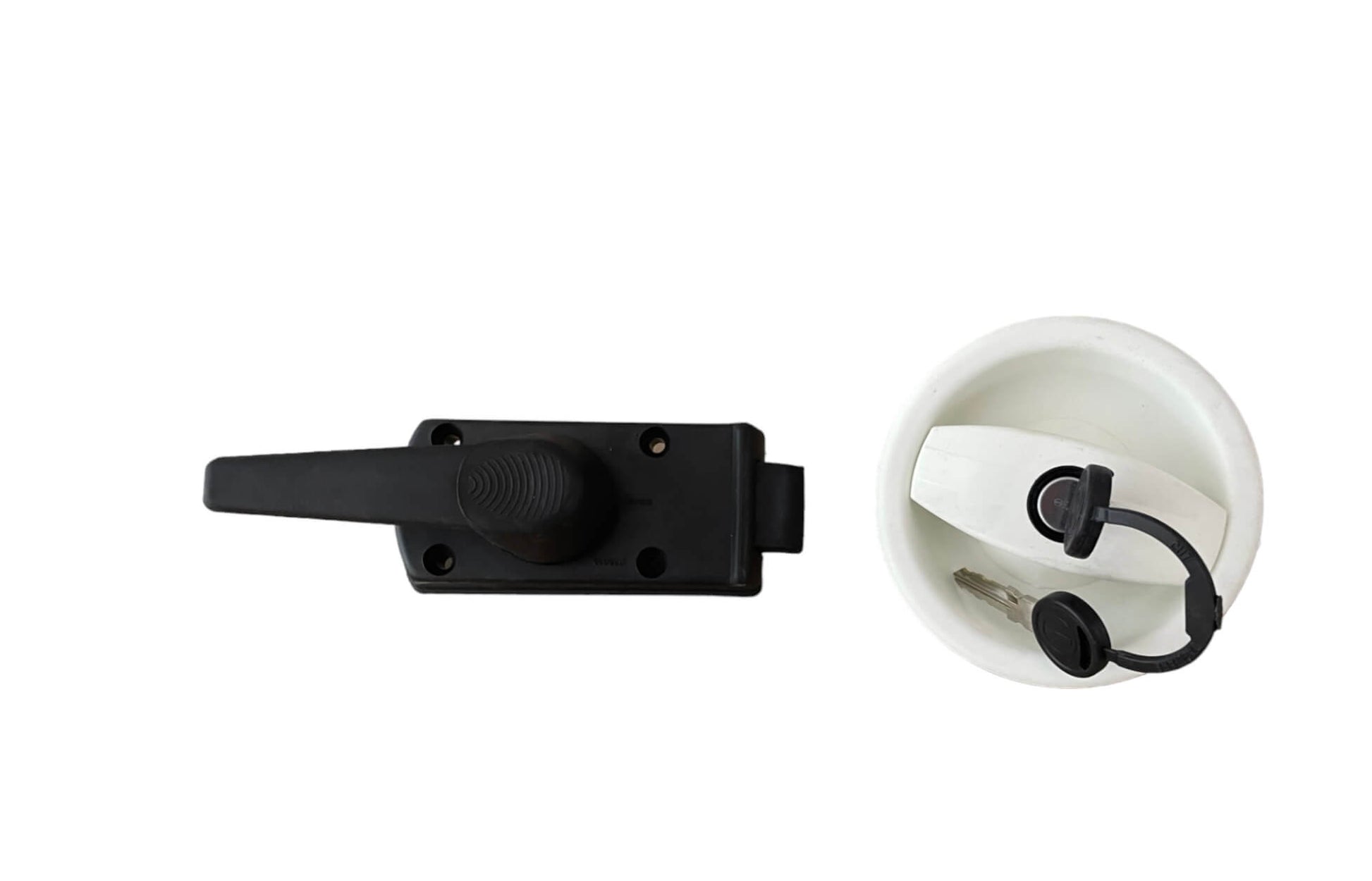 Cerradura Zadi izquierda bicolor con tirador redondo para camper