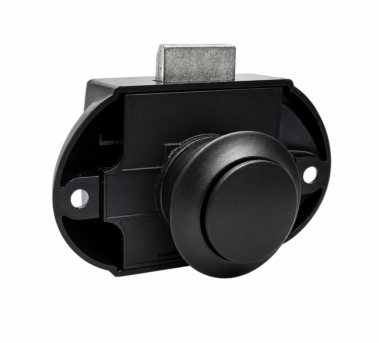 Cierre con Pulsador Negro para Puertas Camper, Caravana y Autocaravana | Push Lock para Muebles