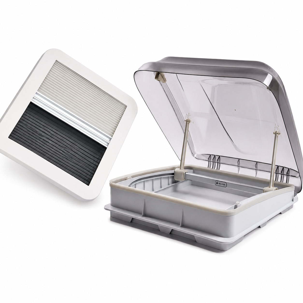 Claraboya Freucamp 40×40 transparente con oscurecedor y mosquitera 43R