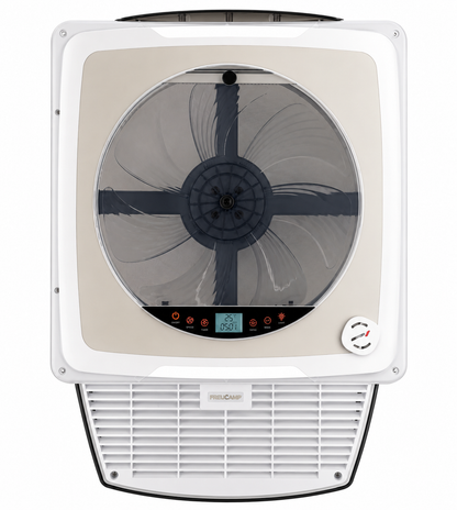 Claraboya Plus Fan Black Tint 40x40 cm con Ventilador, LED y Mando a Distancia para Camper