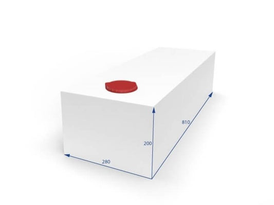 Depósito 45 litros de agua limpia o sucia para furgoneta camper 28x83x20 – STCAMPERVAN