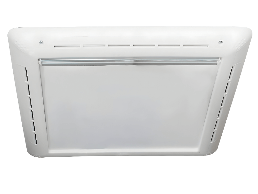 Oscurecedor Fiamma Rollo Vent 40x40 blanco instalado en camper STCampervan 