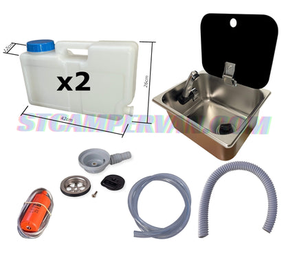 Medidas y cotas del fregadero camper 26x32