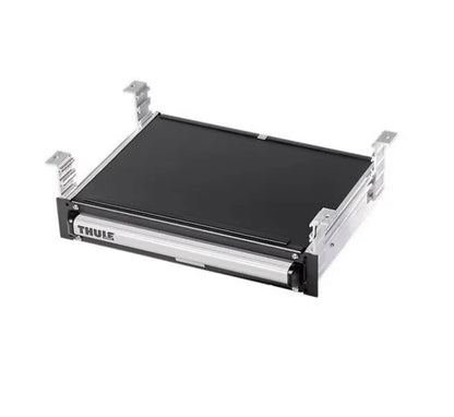 Detalle del mecanismo de apertura manual del escalón Thule 400