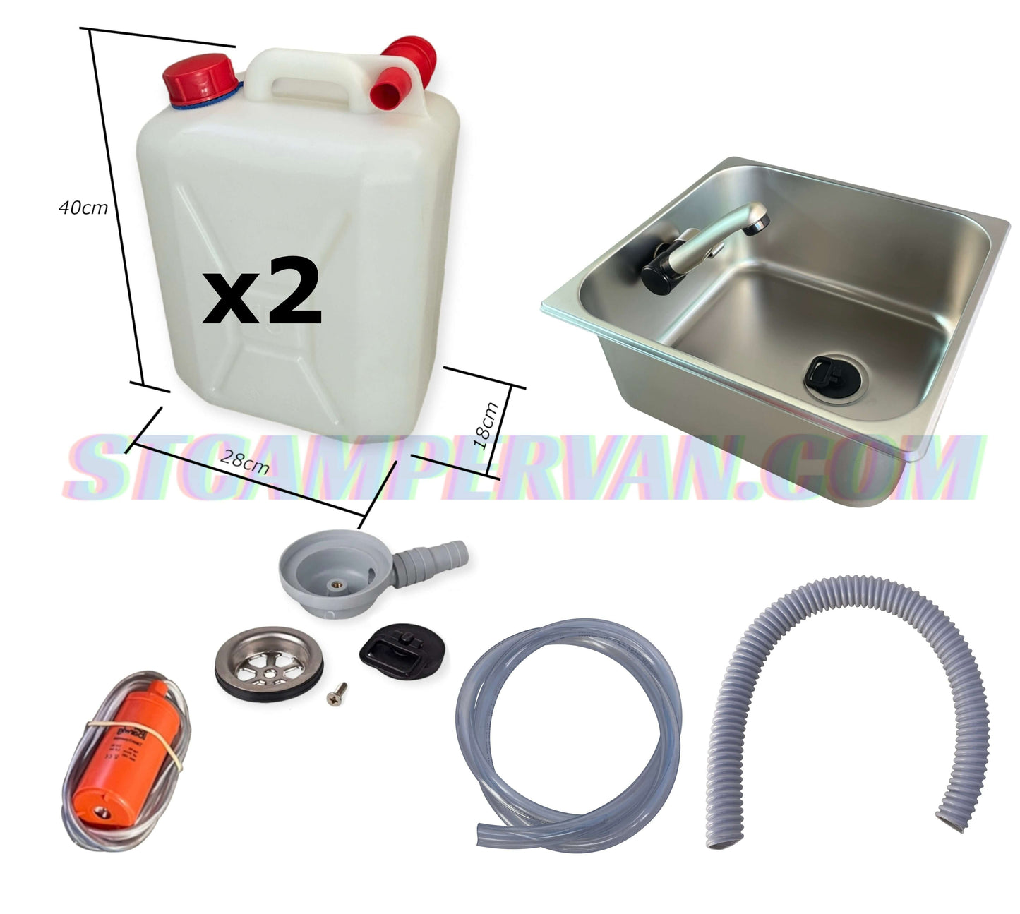 Esquema de instalación incluido con kit fregadero camper