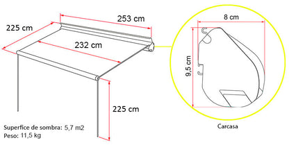 Toldo Fiamma F35 Pro 250 Deep Black
