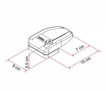 Detalle del cuerpo de aluminio del cierre Fiamma Safe Door blanco