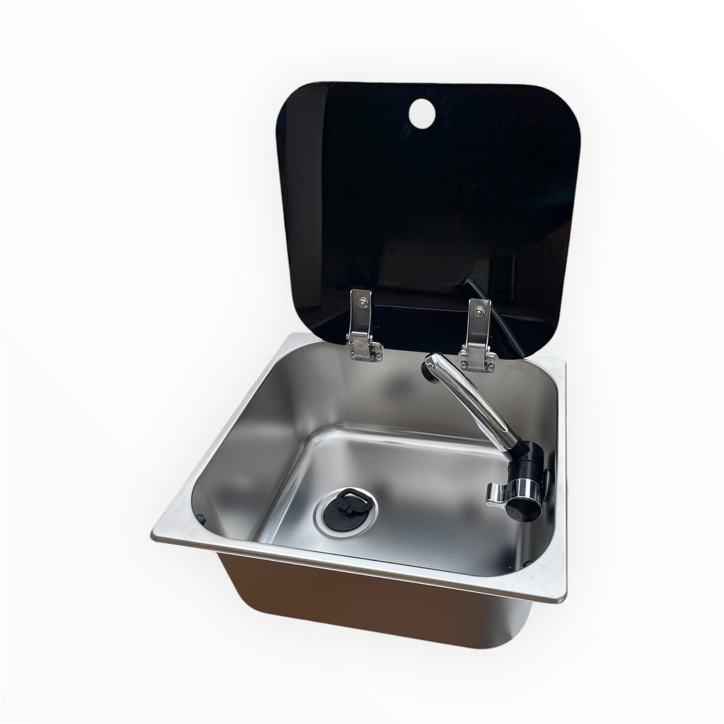 Fregadero camper 32x35 compatible con grifo 12V.