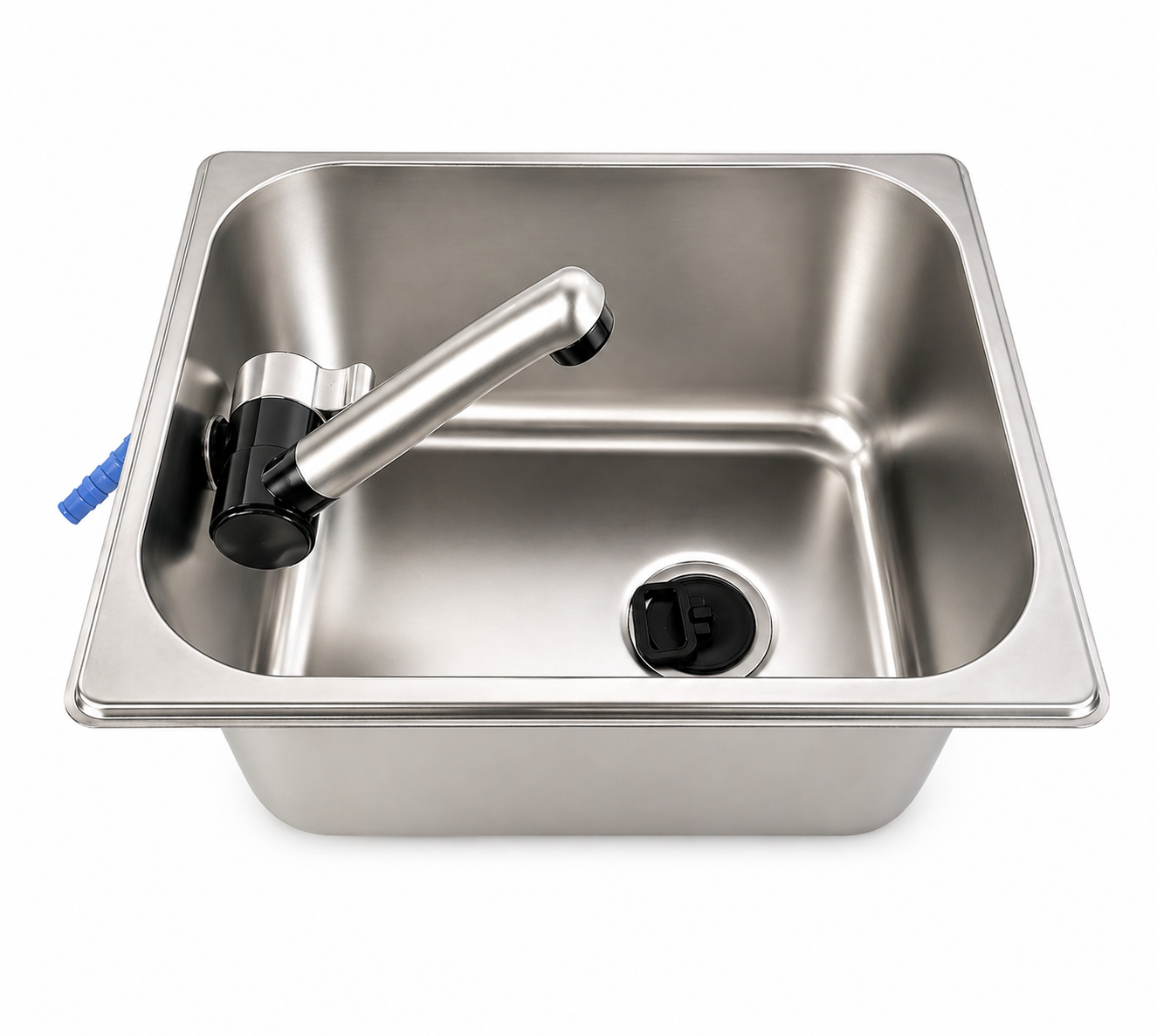 Fregadero 26x32 con grifo abatible 12V para camper y caravana