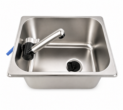 Fregadero 26x32 con grifo abatible 12V para camper y caravana