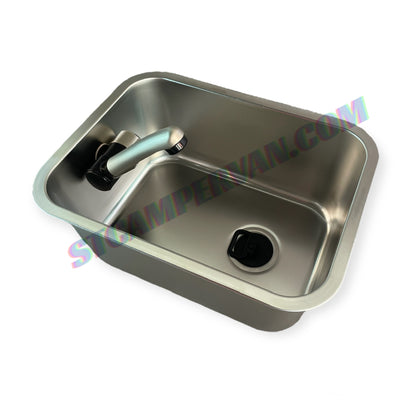 Fregadero 27x36 con grifo abatible 12V para camper, caravana y autocaravana
