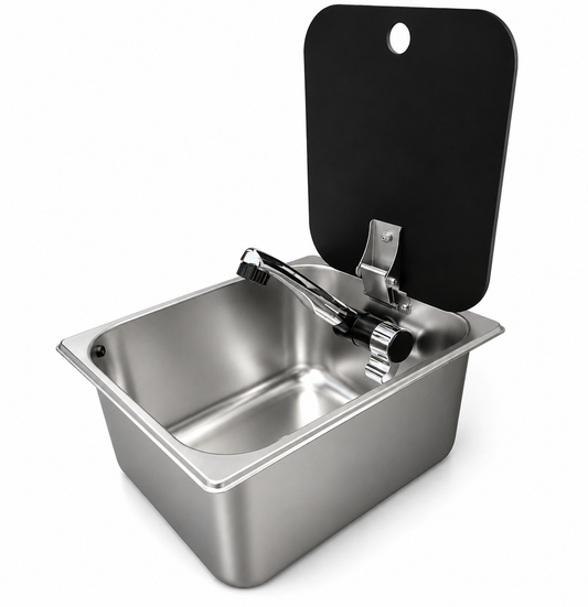 Kit fregadero con tapa para camper con instalación 12V