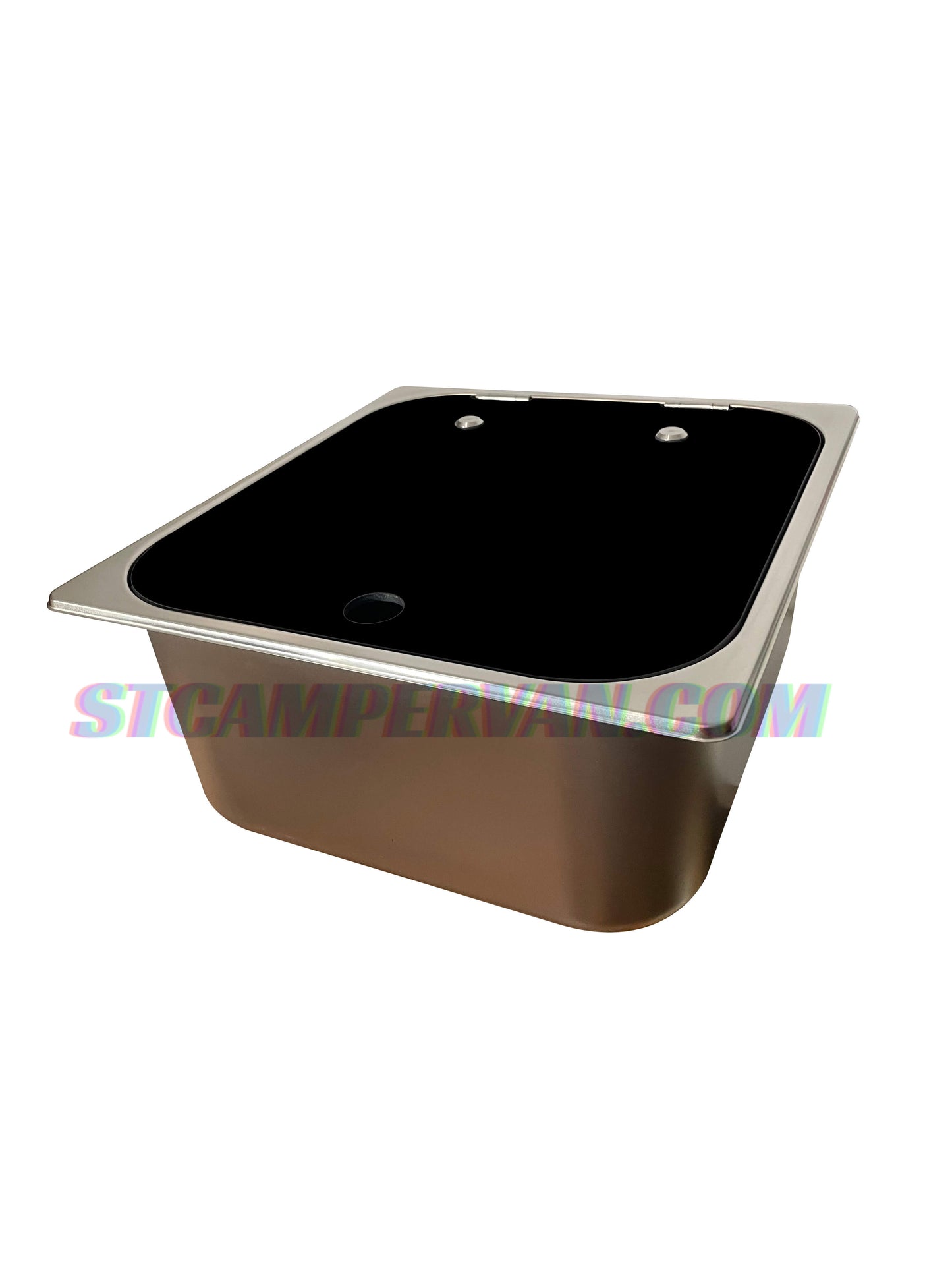 fregadero con la tapa cerrada camper