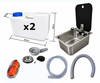 Kit fregadero con tapa para camper con instalación 12V