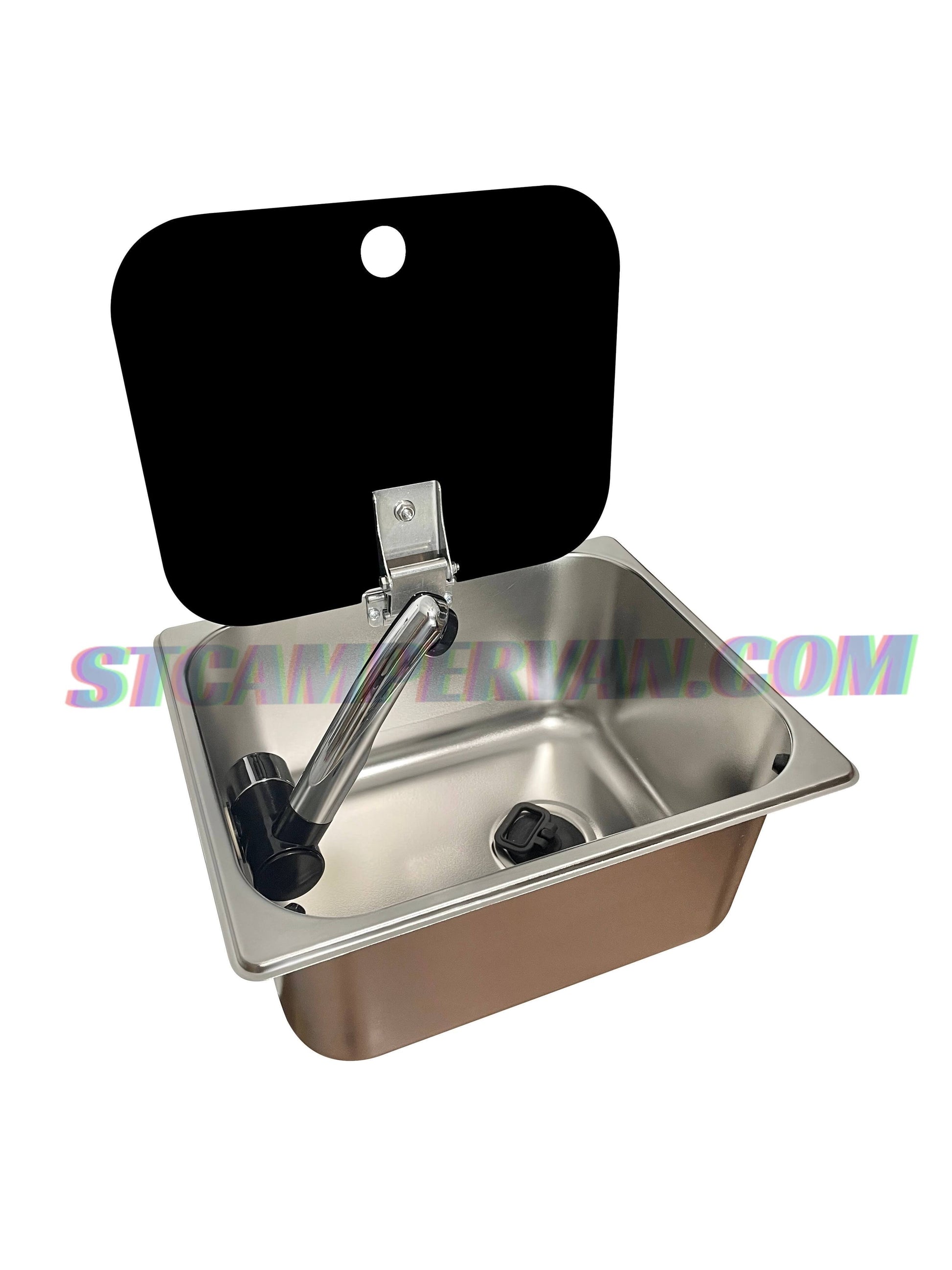 Fregadero mini 26x32 con tapa abatible cerrada para camper