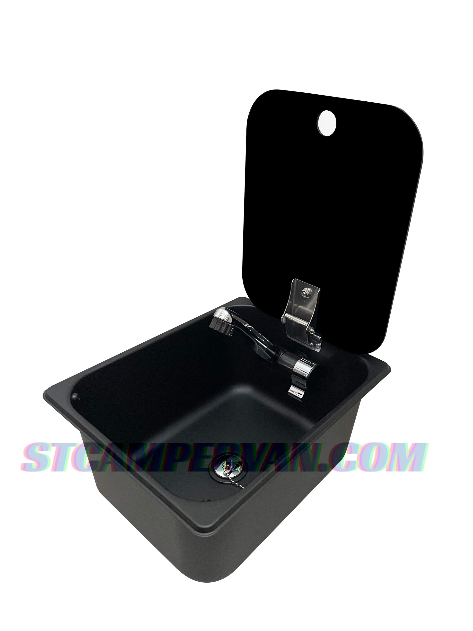 Fregadero con tapa negro 12v