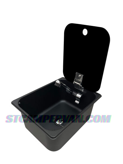 Fregadero con tapa negro 12v