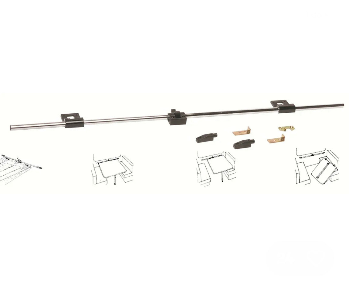 Guía de mesa STLA 950 mm cromada con bloqueo para camper