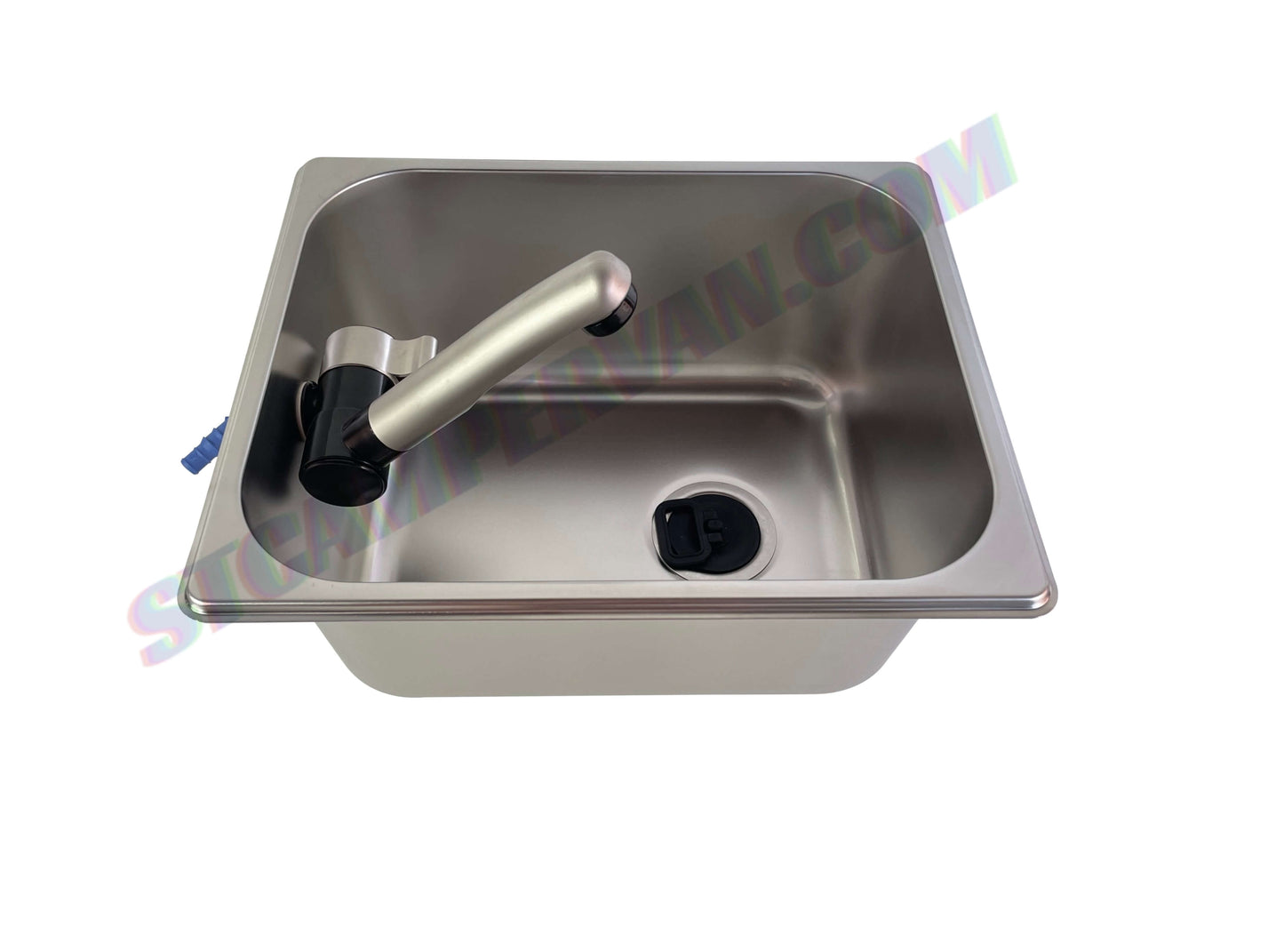 Instalación del fregadero 26x32 con sumidero y grifo plegable