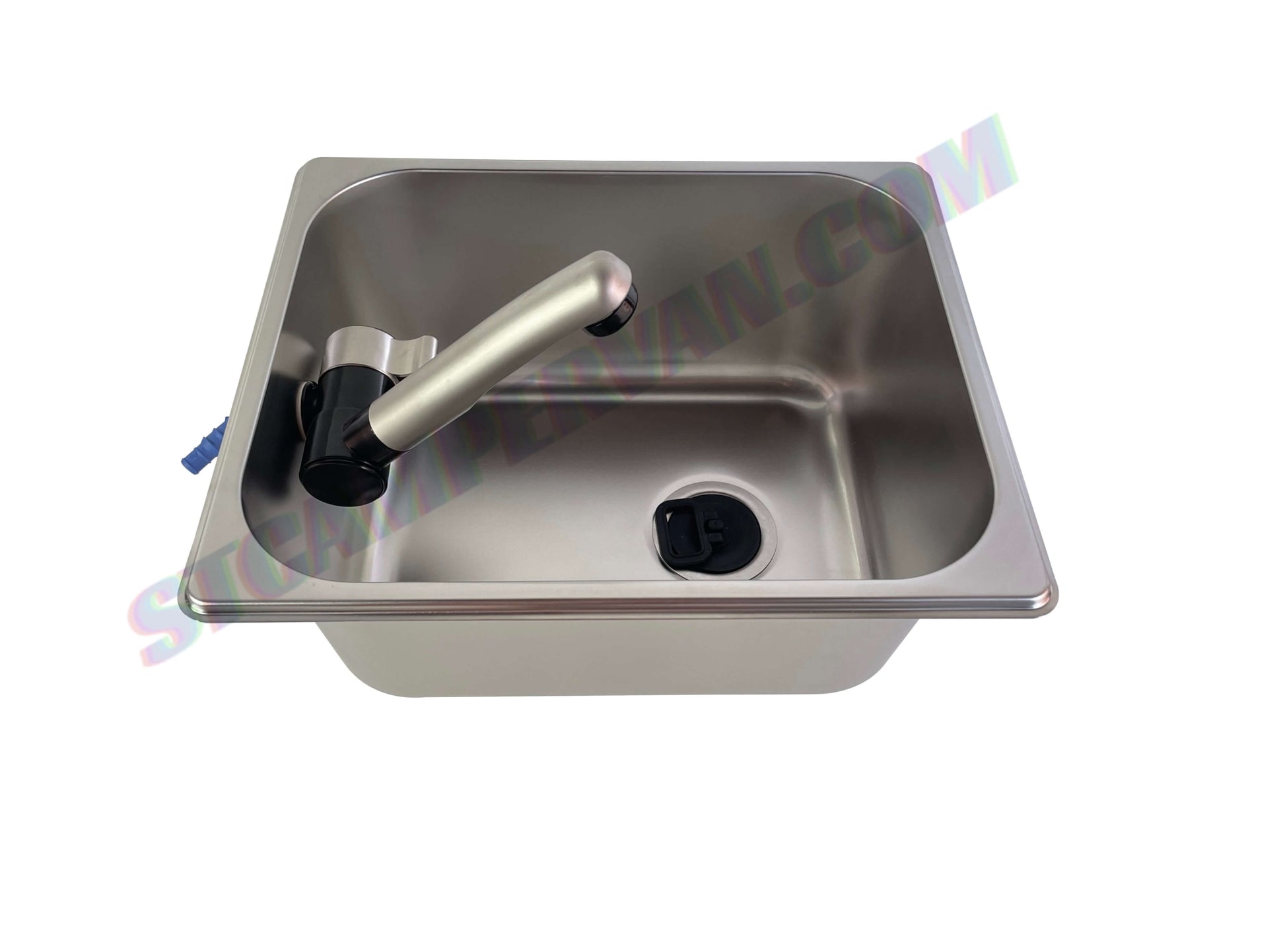 Instalación del fregadero 26x32 con sumidero y grifo plegable