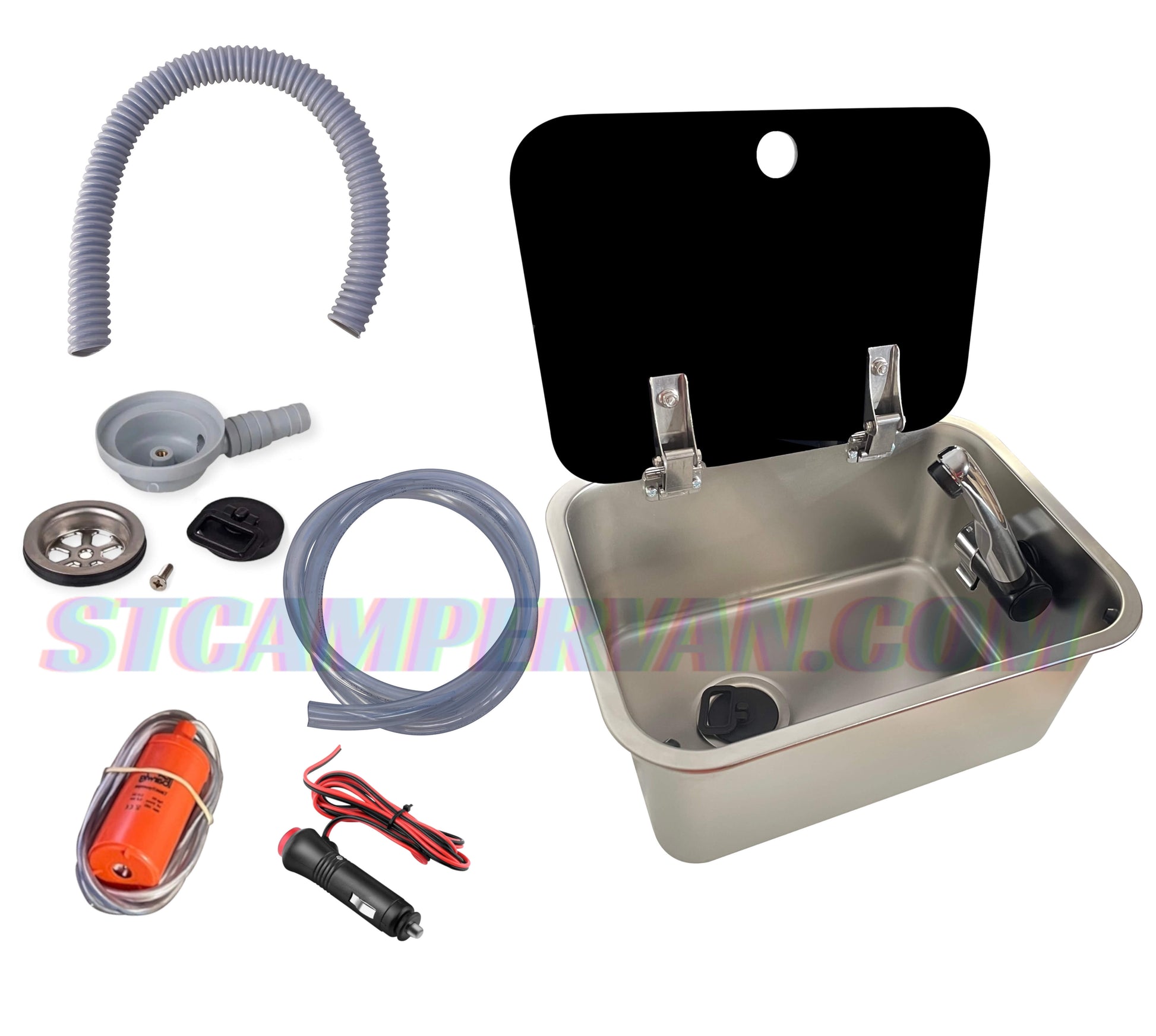 Fregadero con tapa abatible 27x36 ideal para cocinas camper compactas