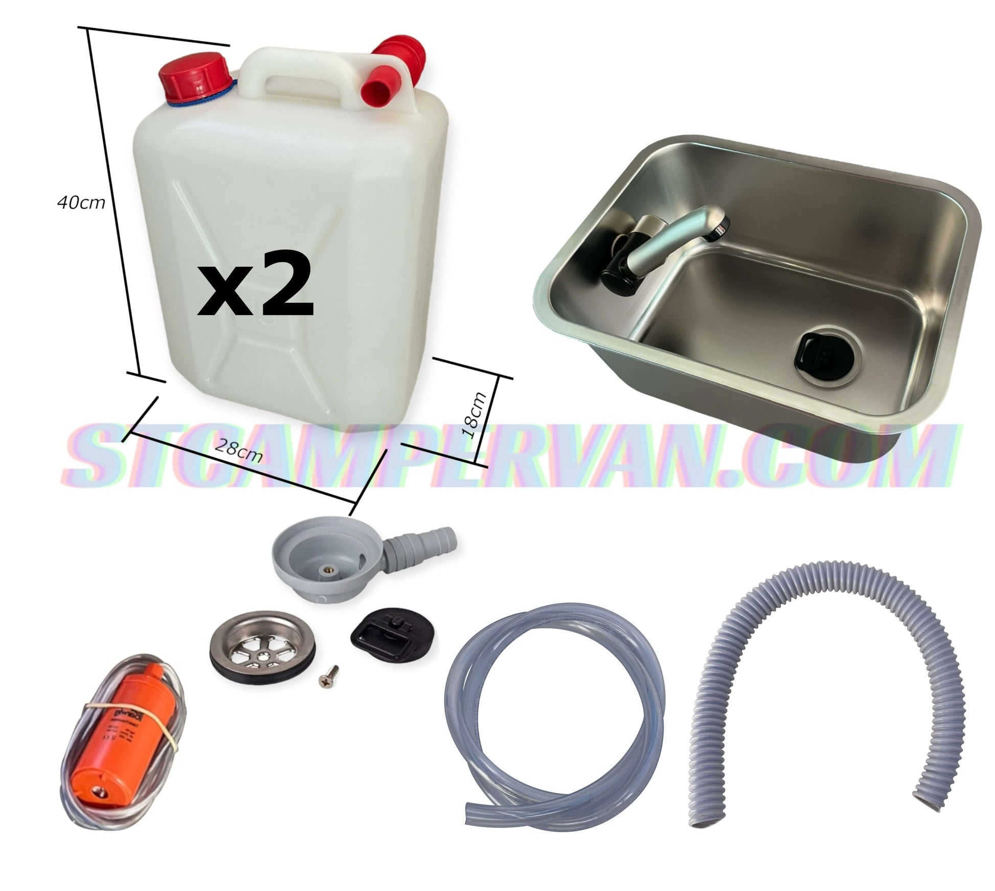 Fregadero 27x36 instalado en mueble de cocina de furgoneta camper