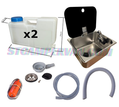 Contenido completo del kit fregadero 26x32 para camper