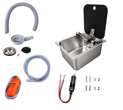 Kit fregadero con tapa para camper con instalación 12V