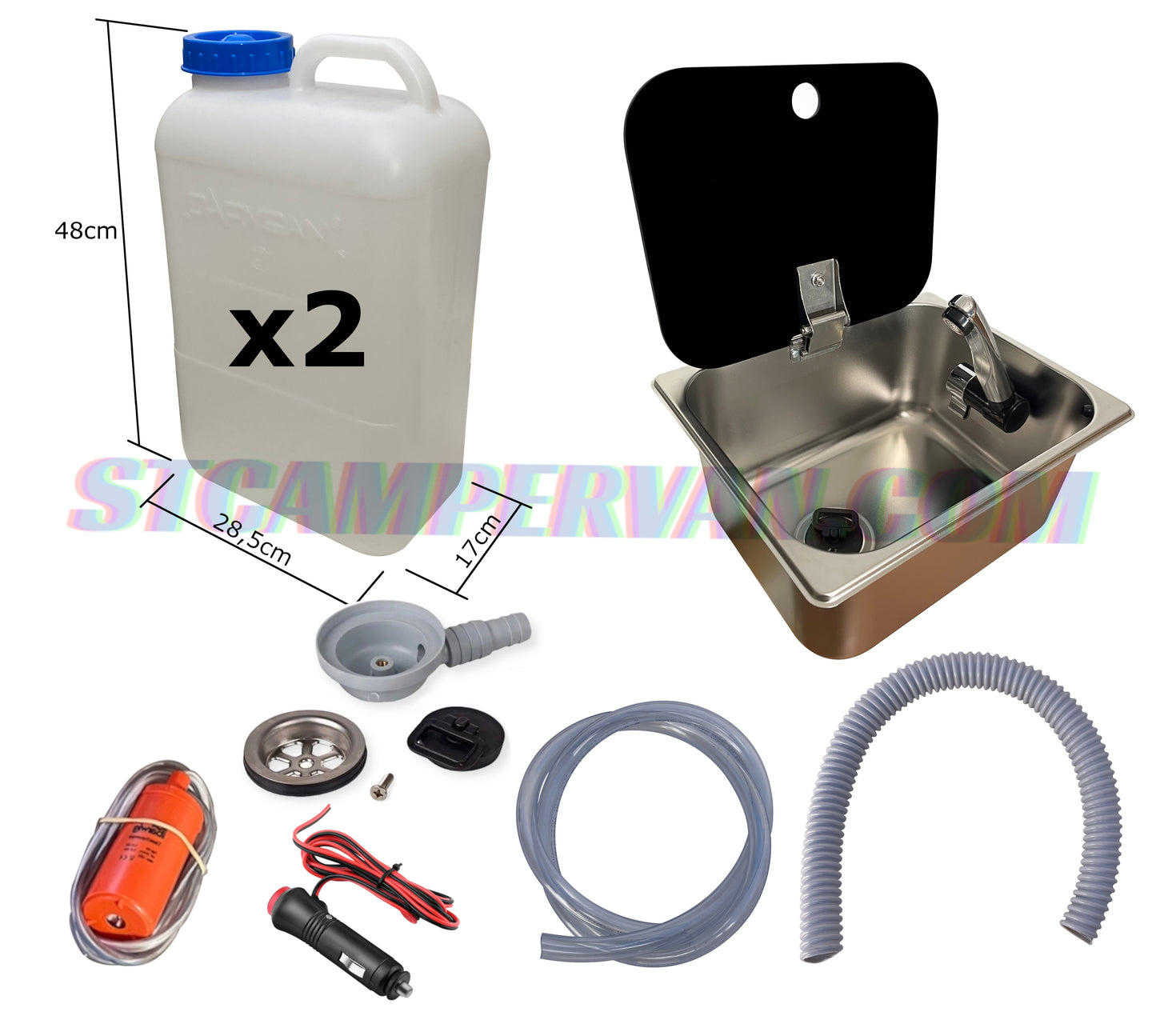 Kit fregadero camper 26x32 con tapa