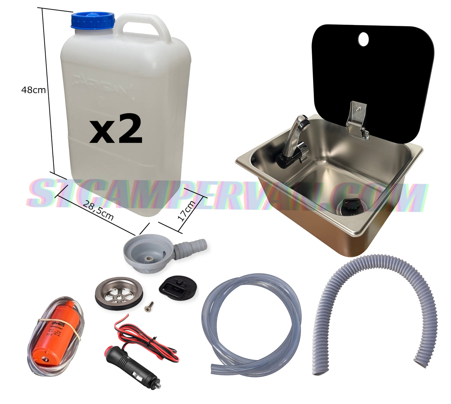 Kit fregadero camper 26x32 con tapa