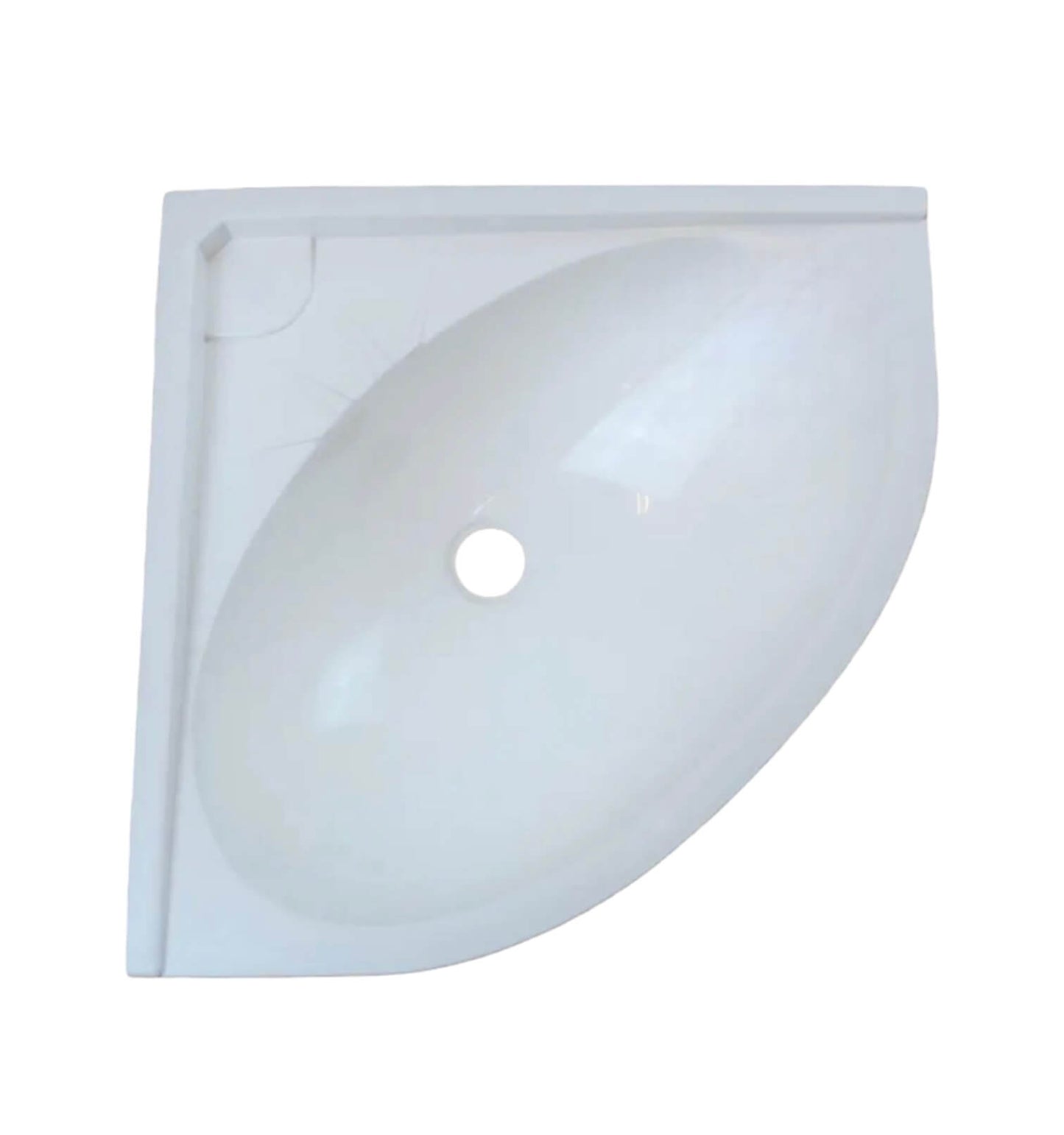 Lavabo esquinero plástico blanco 33×33 cm para camper.